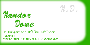 nandor dome business card